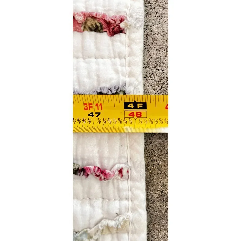 Bella Ruffle Multi Quilted Cotton Throw 100% Cotton